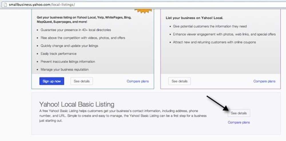 Local listing. Yahoo Blacklist. Basic listing.