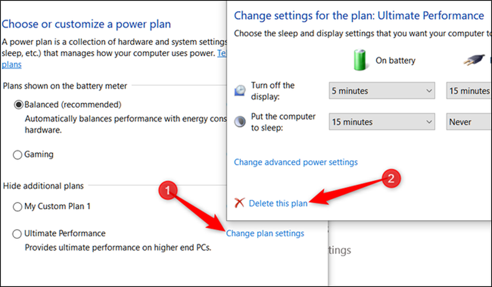 Power settings Windows 10. Ultimate Performance Power Plan.