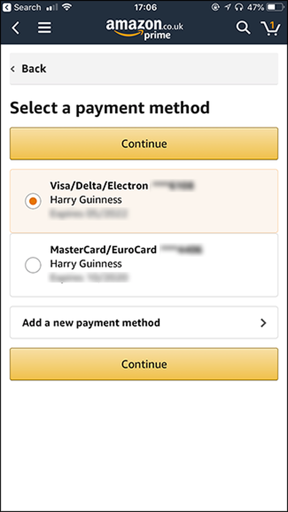 Update payment method. Как удалить карту с Amazon.