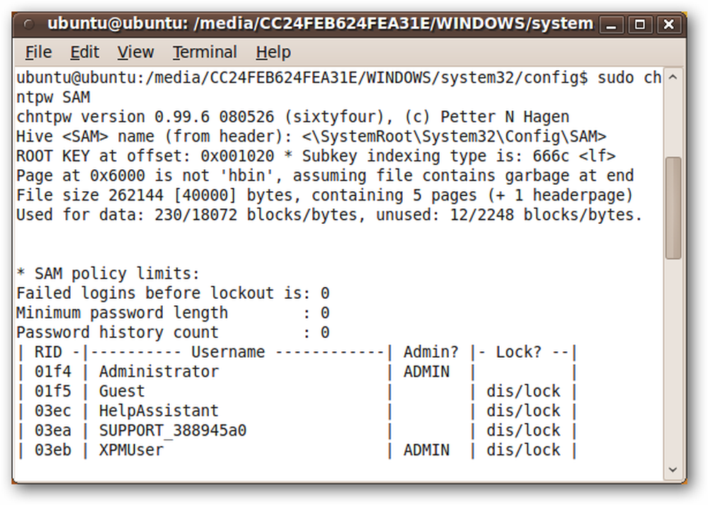 Linux change user. Chntpw.