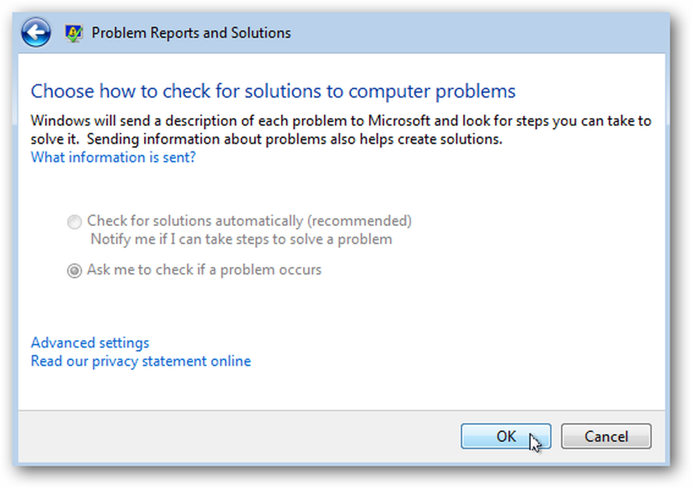 Windows error reporting