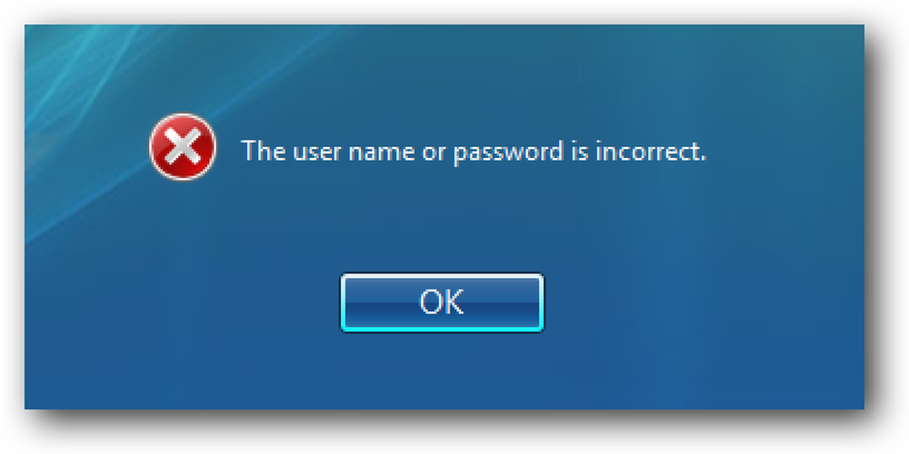 Incorrect password