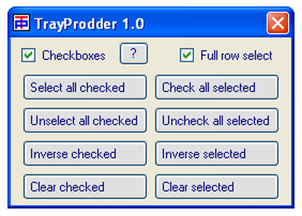 Clear check. Windows XP Explorer Style. Full Row select items feature.