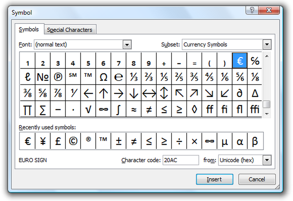 Excel symbol