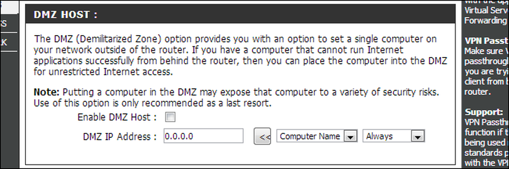 Upnp dmz