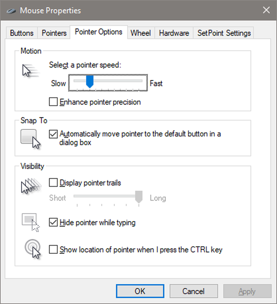 Mouse settings. Simple Windows Mouse settings.