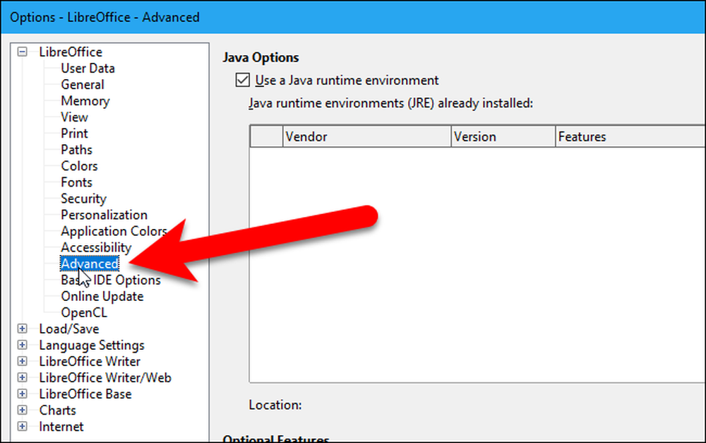 Libreoffice jre