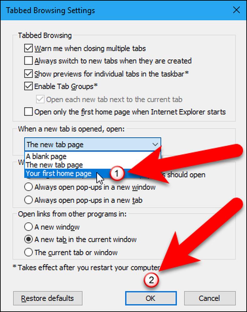 Browser setting. Tabbed browsing.. Browser Setup. How can you open a link in a New Tab/browser Window?.