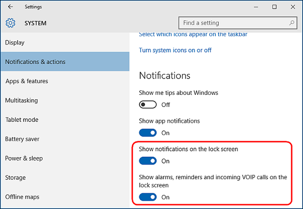 Notification system windows