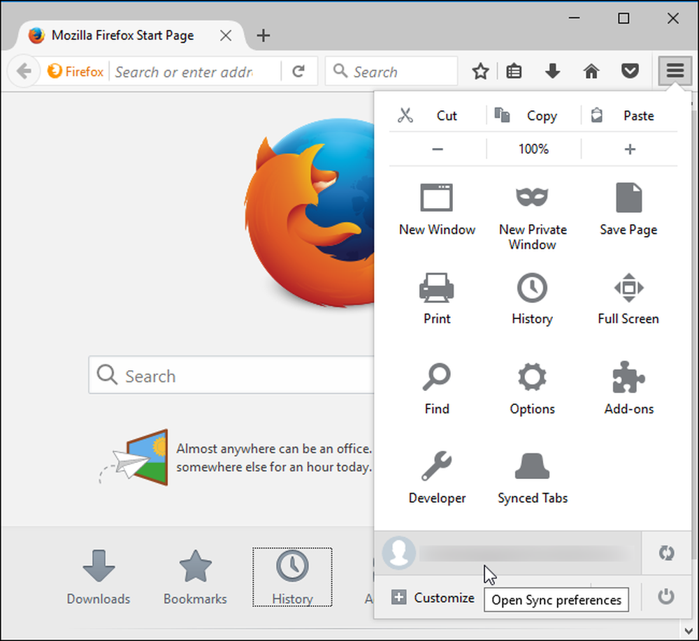 Firefox account