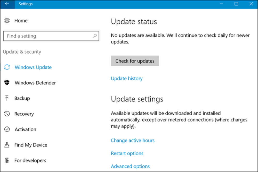 Find and update. Windows 10 settings > update.