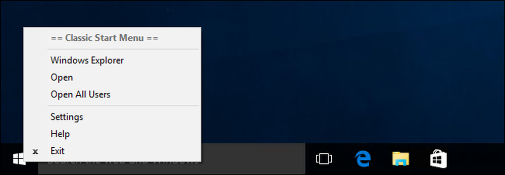 Menu default. Classic start menu Windows 10. Settings for Classic start menu 4.3.1.