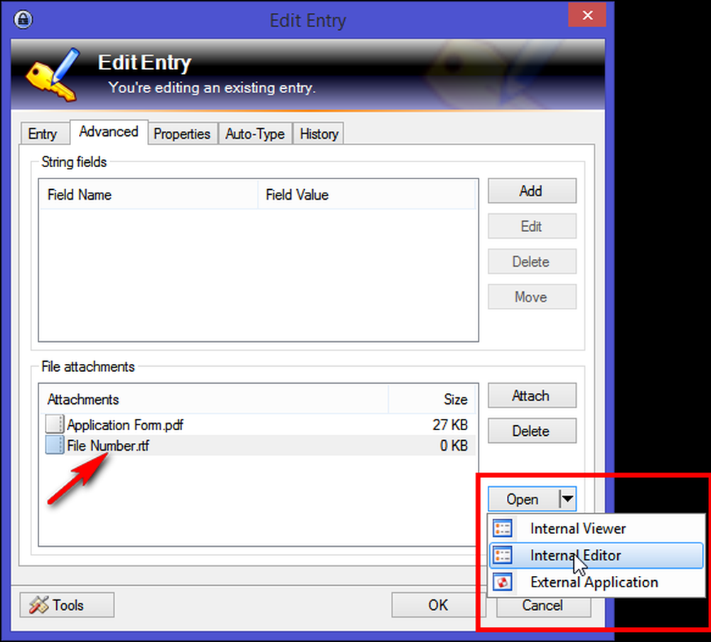 Internals editor. Entry Editor.