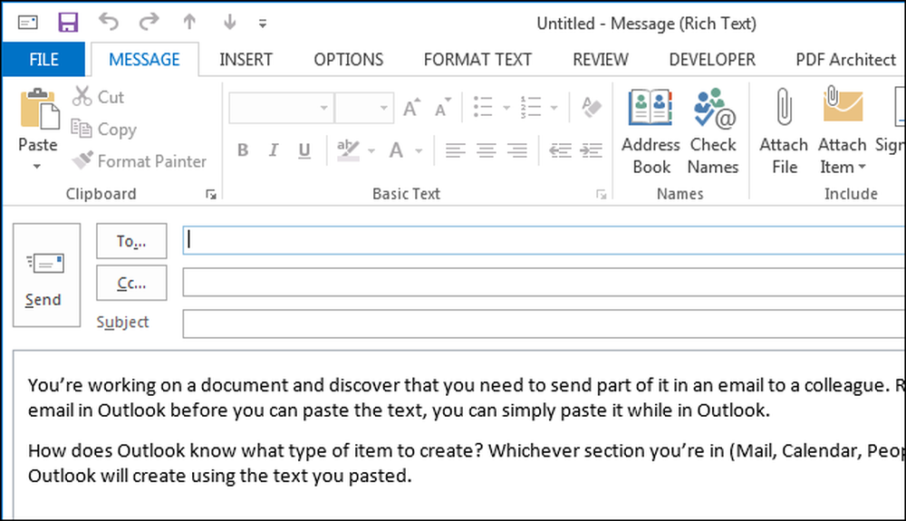 Can message format. Формат текста в Outlook.