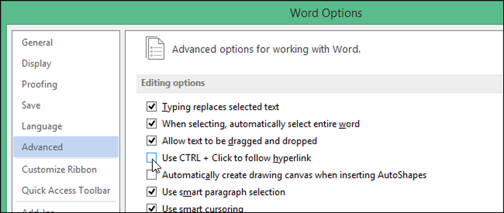 Word option