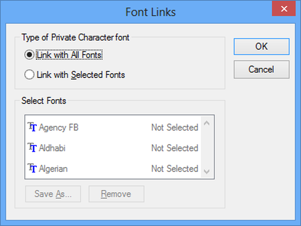 Links fonts