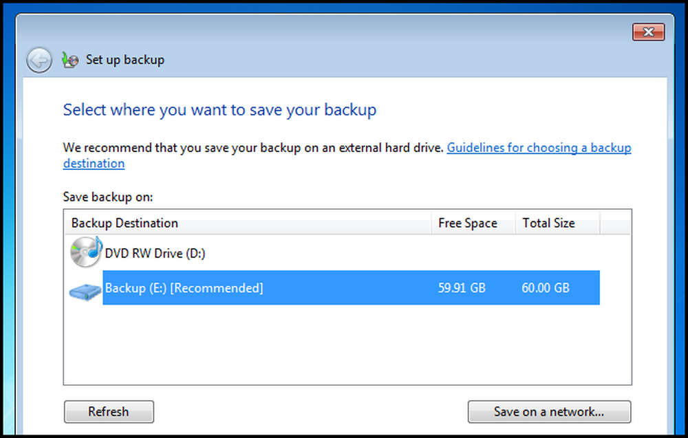 Windows backup