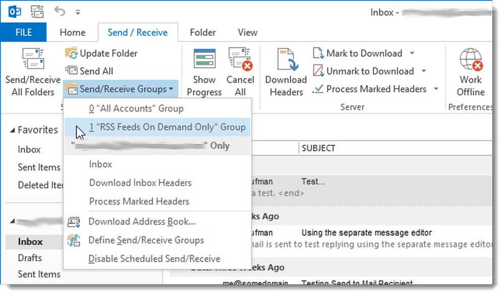 Sent items. Outlook 2013. Unmark. 3.2. Send/receive Groups 3.3 download address book. Definition to sending.