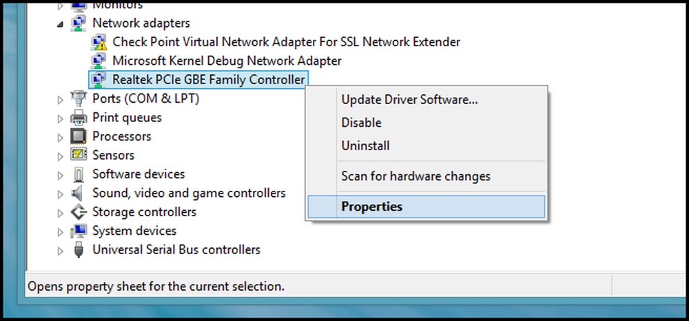 Realtek network adapters. Microsoft Kernel debug Network Adapter. Check point Virtual Network Adapter for SSL Network Extender.