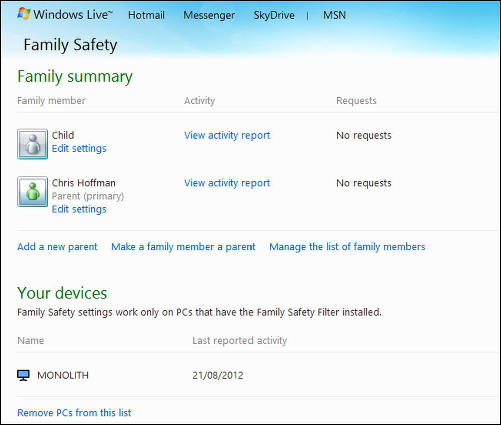 Windows live family safety. Remove ПК.