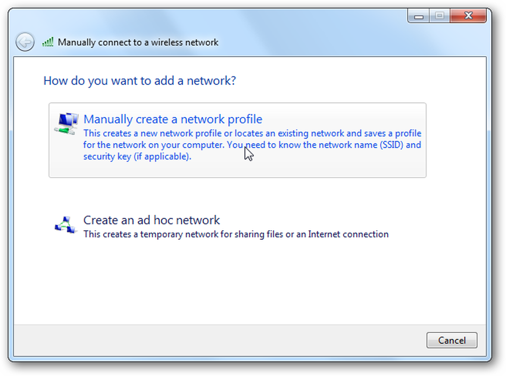 Network profile. How to create manual.