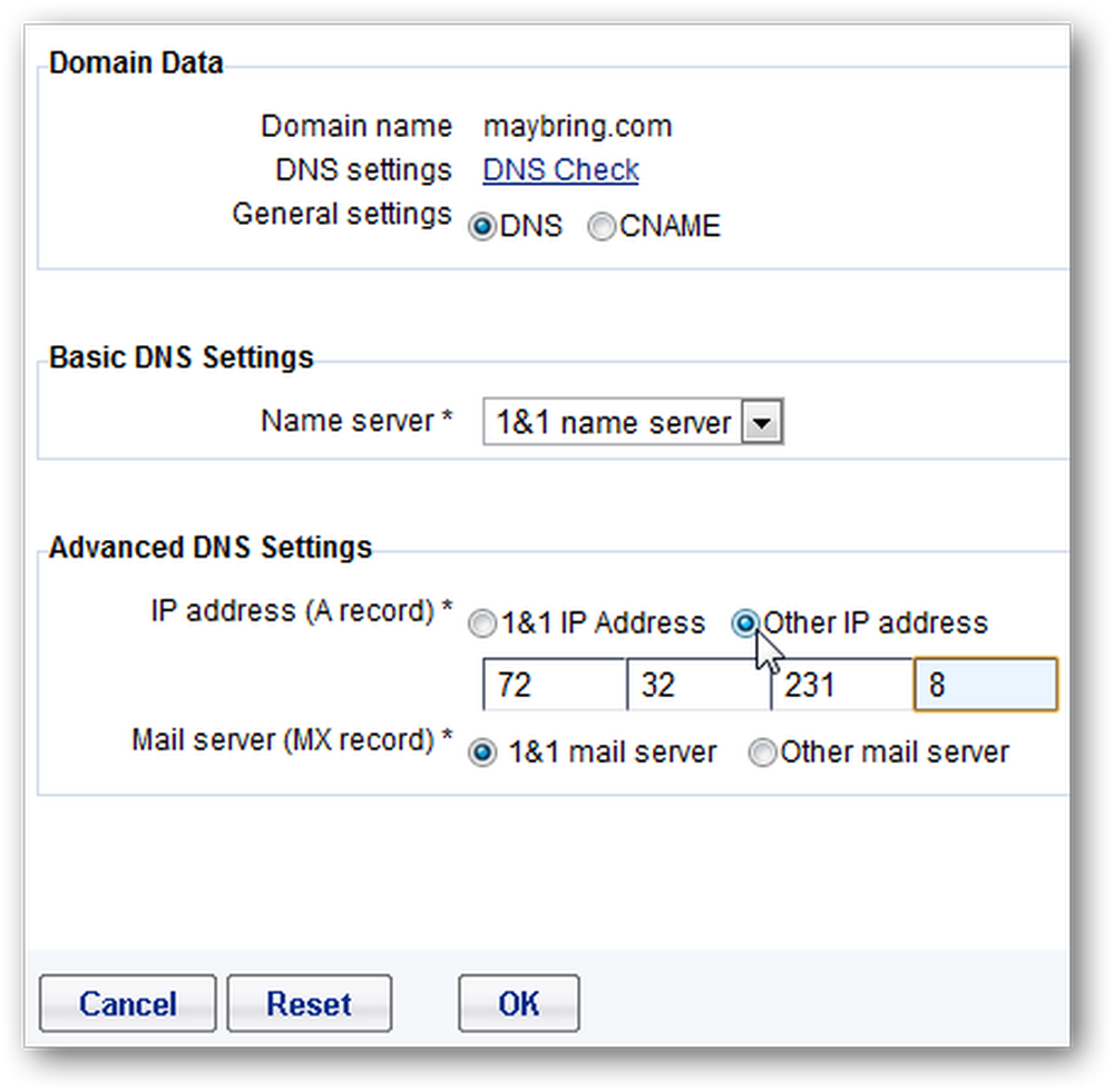 Check domain dns