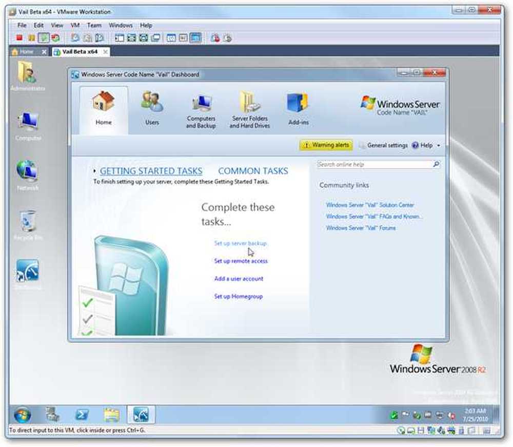 Vmware windows установить. Windows Home Server desktop. Windows Home Server Vail. Домашний сервер на основе виртуальной машины. Windows 7 Server Beta x86.