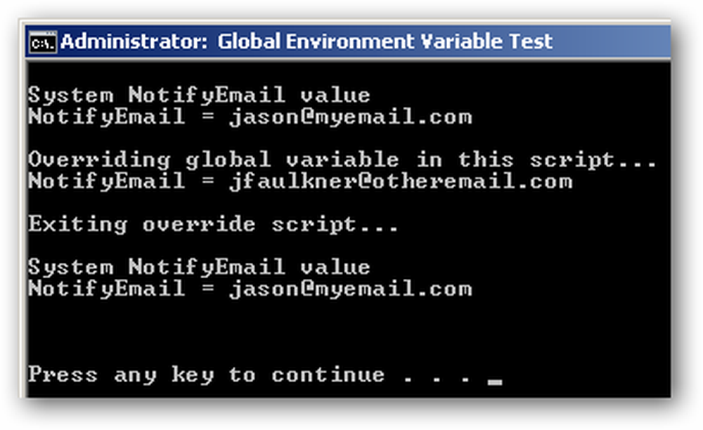 Global environment variable not set